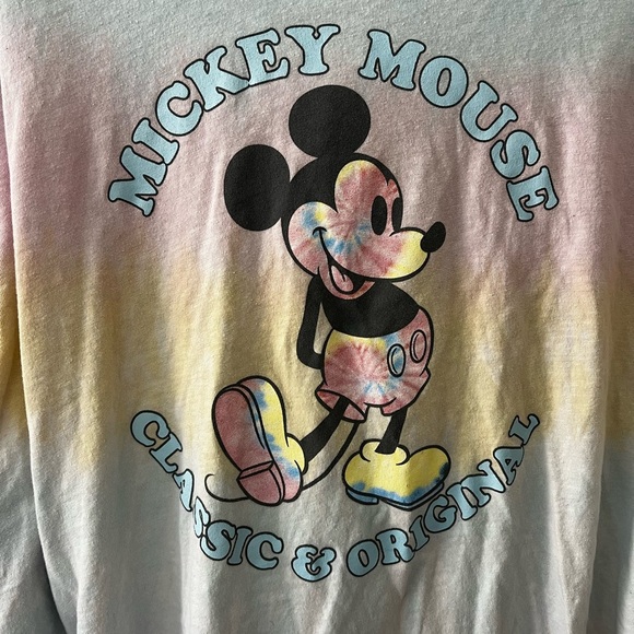 Disney Mickey Mouse Hoodie L Pastel Tie-Dye Ombre, Long Sleeve Pullover - Picture 4 of 7